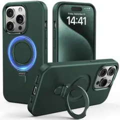 ★ iPhone 15 Pro MAXケースMagSafe対応スタンド　隠し収納