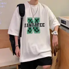 ストリート 英字プリント 半袖 白 オーバーサイズ XL Tシャツ カジュアル