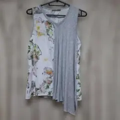 ZARA 花柄 ノースリーブ チュニック アシンメトリー
