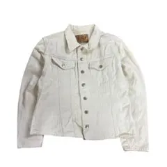 Gジャン　デニムジャケット　コットン　アイボリー　M 古着　8L2