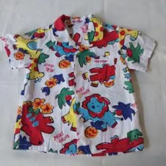 【美品】ミキハウス アニマル柄半袖シャツ M 80◆日本製