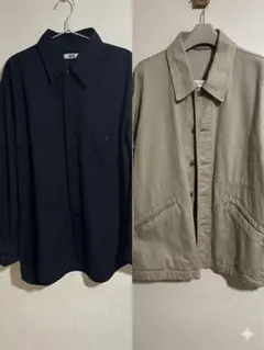 【UNIQLO U】 2点セット カラーデニムジャケット ツイルワークシャツ