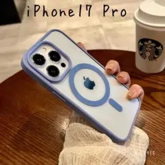 iPhone17Pro ケース ブルー クリア 磁気 ワイヤレス充電 保護