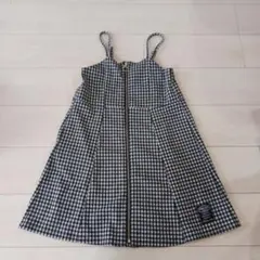 Algy 黒と白のチェック ジャンバースカート