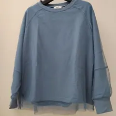 earth music＆ecologyブルー トレーナー・スウェットフリーサイズ