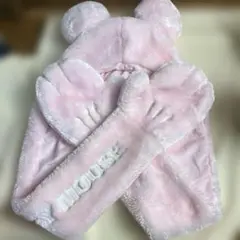 ディズニー　ミッキー　ミニー　ファンキャップ　ピンク　マフラー　♡