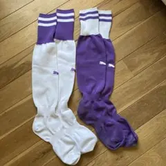PUMA サッカーソックス 25-27cmホワイト・パープル