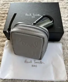 Paul Smith グレー系カラビナ付ミニポーチ 新品タグ箱付17,600円