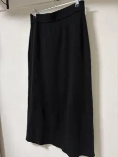 GUリブニットスカートブラック タイトスカート