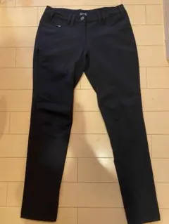 adidas スリムフィット 黒パンツ レディース 裏起毛