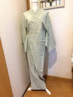 和装　夏用　薄手　小紋　グリーン