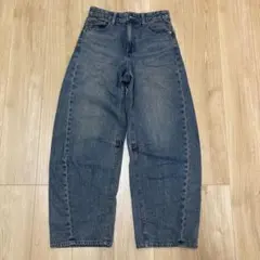 Mサイズ ダークブルーワイドレッグデニム