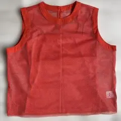 メッシュタンクトップ オレンジ キャミソール付き Mサイズ