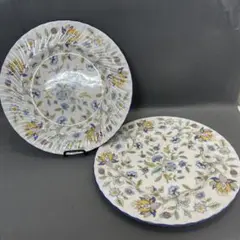 【F】ミントン　ハドンホール　ブルー　大皿　ディナープレート2枚組　約27センチ