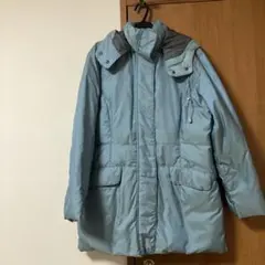 ライトブルー フード付き ダウンジャケット