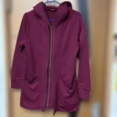 ワインレッド フード付きパーカー Lサイズ