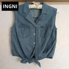INGNI イング ノースリーブ前結びシャツ 【M】