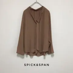 spick&span スピック＆スパン Vネック ボウタイ ブラウス とろみ