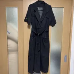 ZARAザラリネンブレンドワンピースブラックXL