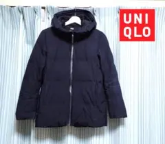 UNIQLO フード付きダウンジャケット ネイビー