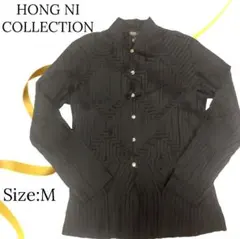 ★極美品★HONG NI COLLECTION　長袖シャツ　ブラック　インポート