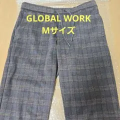 グローバルワーク チェック 裏起毛 パンツ メンズ 秋冬
