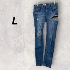 ジェイダ　スキニーデニム　L　ダメージ加工　ダメージジーンズ　クラッシュ加工のサムネイル