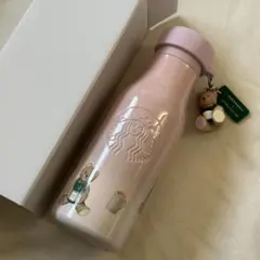 スターバックス ジェラピケ ベアチャーム付きステンレスボトル ピンク