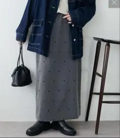 DISCOAT フロッキードットナロースカート　タイトスカート　セール　新品