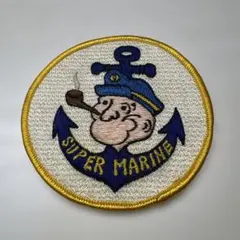 新品！自宅保存SUPER MARINE 刺繍ワッペン 円形 マリンテイスト