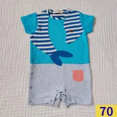 ベイビーチアー 70 イルカ柄 半袖ロンパース　#595のサムネイル
