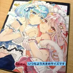 d*3様 【一点物　手描き】 猫耳×メイド 中色紙 オリジナルイラスト