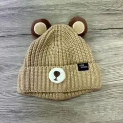 ★新品未使用/送料無料★ ベビー帽　クマ耳　かわいい　ライトブラウン