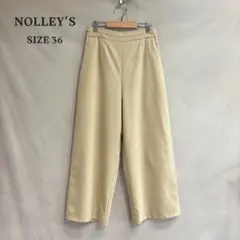 NOLLEY'S ノーリーズ ワイドパンツ ウエストゴム ベージュ 36