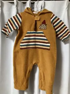 フリースロンパース マスタード色