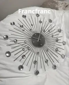 Francfranc 掛時計ビジュー ウォールクロック シルバー