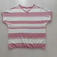 SHOO・LA・RUE ピンクストライプ 半袖カットソー Mサイズ