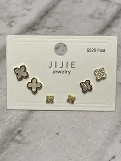 【新品】クローバーピアス3点セット