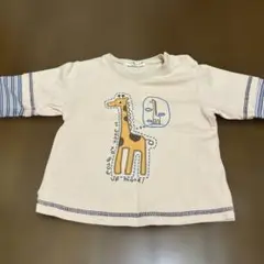 キリンプリント ベージュ Tシャツ 95cm未満