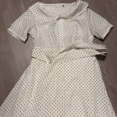 オーバーイー　96 over e ハートクローゼット　ワンピース　白　ドット