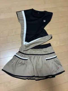 FILA テニスウェア セット アップ黒・ベージュ