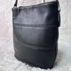 IL BISONTEイルビゾンテショルダーバッグバケツ型ロゴ型押しシボ革黒