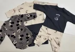 ミッキー スヌーピー ロンパース 80 3枚セット