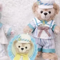 ダッフィー&フレンズ　ダッフィー　ぬいぐるみバッジ　クリップ　2点セット