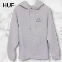 美品✨️HUF パーカー ライトグレー フード付き スウェット ロゴ Mサイズ