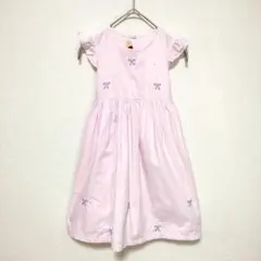 もじゃ様【訳あり】リボン刺繍ノースリーブワンピース 薄いピンク