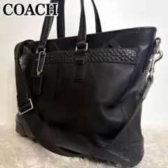 COACH メトロポリタン レザー トートバッグ 黒 A4可 通勤通学 - メルカリ