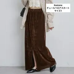 【美品】Kastane カスタネ / チュールベロアスカート　ロング