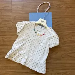 familiar 半袖トップス 120サイズ ホワイト/ゴールドドット