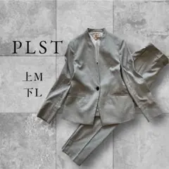美品 PLST プラステ近年モデル 洗える リネンブレンドカラーレスジャケット